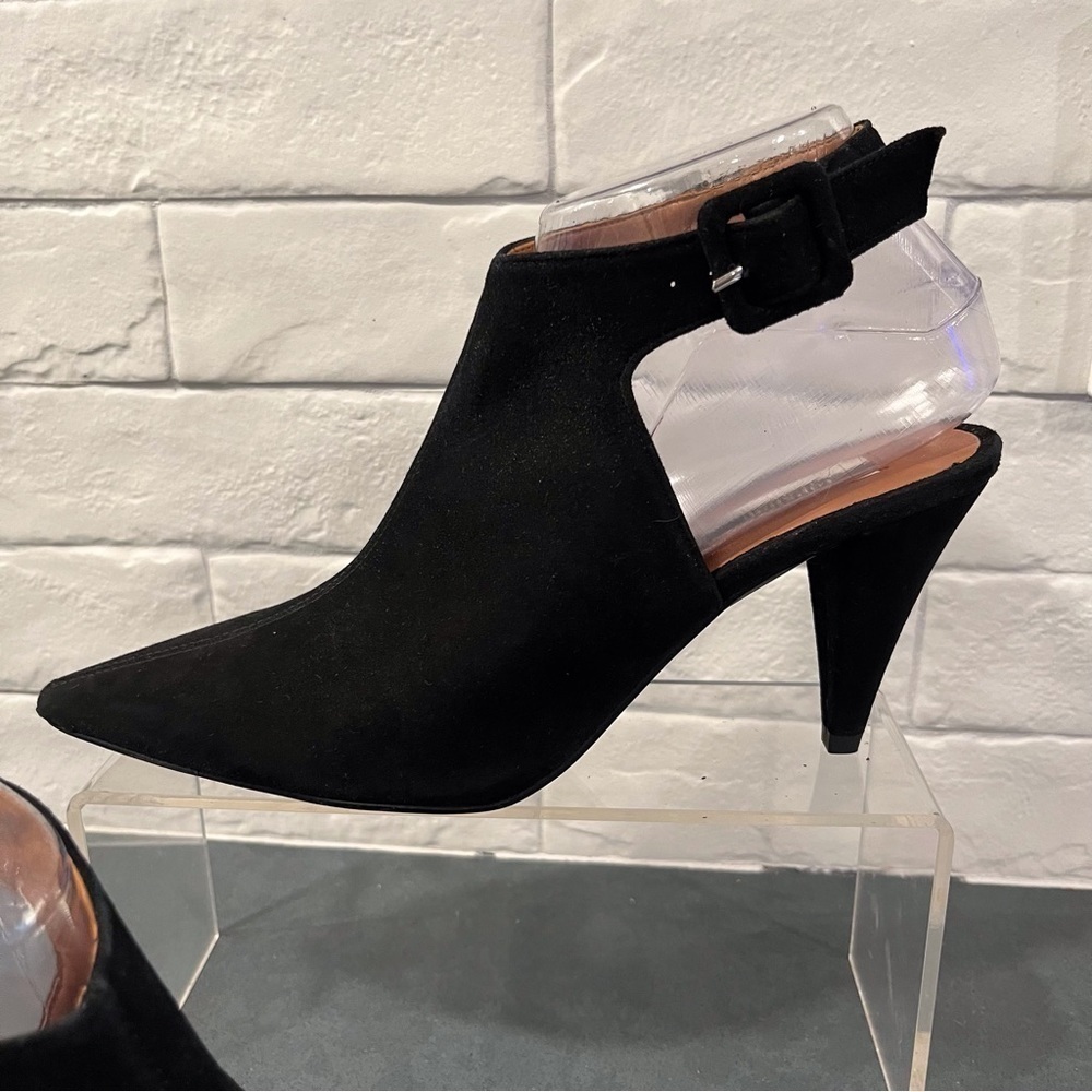 NEW Topshop sz 6.5 Jest black suede pointy heels - Picture 6 of 15